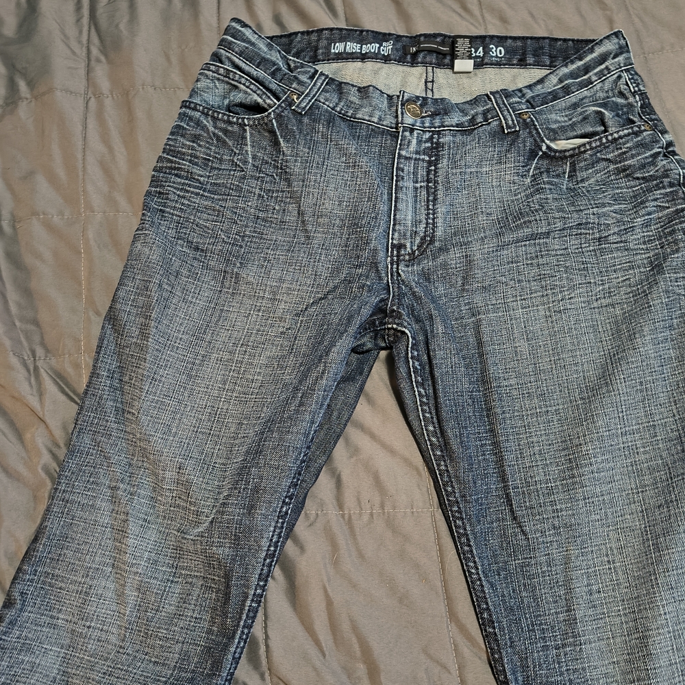 INC International Concepts Men's Faded Blue Bootcut Jeans